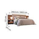 Ver imagem 3 de Painel Cama Box Madeirado Cor Cumaru Casal Everest Plus 2 Mesas C/ 2 Gavetas Cumaru - Novo Horizonte