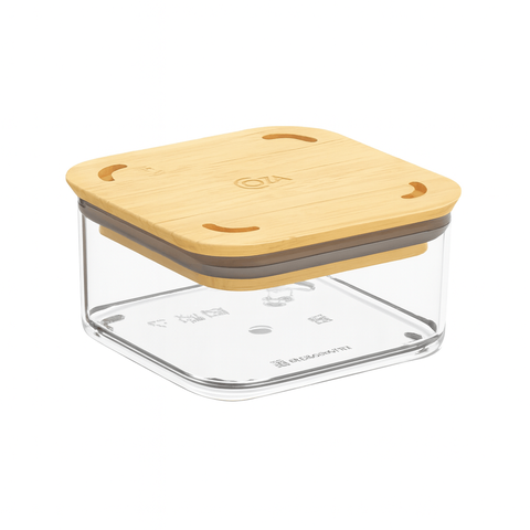 Pote Hermético Quadrado Modo Bambu Cristal 230 Mililitros - 406403009 - Coza