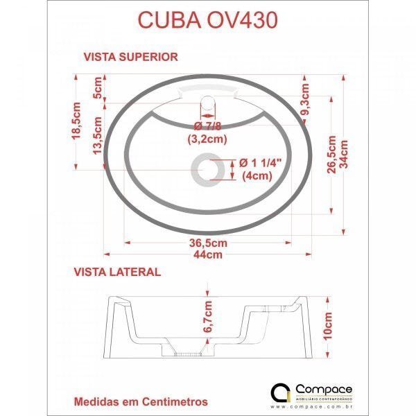 Kit Cuba OV43 com Torneira 1198 Metal e Válvula Click 1 Polegada B e Sifão Cromado e Flexível Compac - 8