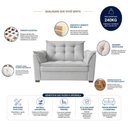 Ver imagem 2 de Sofá Conjunto Poltrona e Sofá Pequeno 2 Lugares Fixo 140cm Cinza