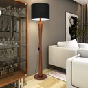 Ver imagem 1 de Luminária de Chão Master 160cm Madeira Maciça Cobre Bivolt E27 Cúpula - Preto