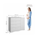 Ver imagem 4 de Cômoda Infantil 100% MDF com 1 Porta e 4 Gavetas 119,5cm Multimóveis Crper-CMO016 Branco