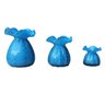 Conjunto 3 Vasos Decorativo Murano Trouxinha P. M. G. Azul Bebê - 1