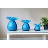 Conjunto 3 Vasos Decorativo Murano Trouxinha P. M. G. Azul Bebê - 6