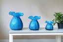 Ver imagem 6 de Conjunto 3 Vasos Decorativo Murano Trouxinha P. M. G. Azul Bebê
