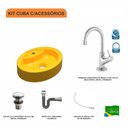 Ver imagem 3 de Kit Cuba Ov43 com Torneira 1198 Metal e Válvula Click 1 Polegada G e Sifão Cromado e Flexível Compac