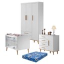 Ver imagem 1 de Quarto de Bebê Ludmila Branco Bétula com Colchão Ortobom – Carolina