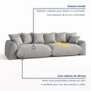 Ver mais imagens de Sofá Cama Modular Orgânico Retrátil 4 Lugares Base Madeira Maciça 230 cm Marrocos