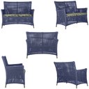 Ver imagem 5 de 1 Sofá Área e Mesa Igapó Alumínio Pintura Marrom Corda Náutica Estofado Impermeável Almofada 5 Trama