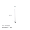 Ver imagem 2 de Pendente Tubo Cilindro Alumínio 30cm: Cor Branco