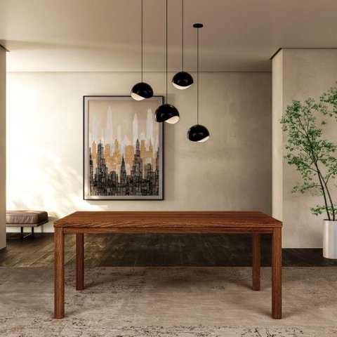 Mesa de Jantar Madeira Macica Taeda 180 Cm 1555n Rustico Escuro Festra