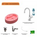 Ver imagem 3 de Kit Cuba Ov43 com Torneira 1198 Metal e Válvula Click 1 Polegada G e Sifão Cromado e Flexível Compac