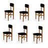 Kit 6 Cadeiras em Madeira Maciça Elisa para Sala de Jantar Preto - 1