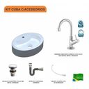 Ver imagem 3 de Kit Cuba Ov43 com Torneira 1198 Metal e Válvula Click 1 Polegada G e Sifão Cromado e Flexível Compac