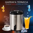 Ver imagem 4 de Garrafa Térmica Botijão Inox 9,5L com Torneira para Café Chá Aço Inox e Plástico Inox