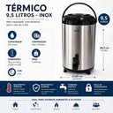 Ver imagem 5 de Garrafa Térmica Botijão Inox 9,5L com Torneira para Café Chá Aço Inox e Plástico Inox