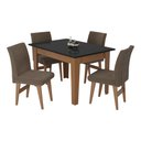 Ver imagem 6 de Conjunto Mesa De Jantar 120 Cm Com 4 Cadeiras Tokio Multimóveis Ex1004 Madeirado/Preto/Castor