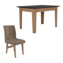 Ver imagem 3 de Conjunto Mesa De Jantar 120 Cm Com 4 Cadeiras Tokio Multimóveis Ex1004 Madeirado/Preto/Castor