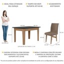 Ver imagem 5 de Conjunto Mesa De Jantar 120 Cm Com 4 Cadeiras Tokio Multimóveis Ex1004 Madeirado/Preto/Castor