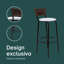 Ver imagem 4 de Kit 5 Banquetas para Cozinha Banco Alto Junco Argila Balcão Ilha Bancada Bares Piscina Área Gourmet