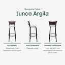 Ver imagem 3 de Kit 5 Banquetas para Cozinha Banco Alto Junco Argila Balcão Ilha Bancada Bares Piscina Área Gourmet