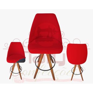 Capa Doce Amor - para Banqueta Giratória Maya, Mayra e Zoe:vermelha