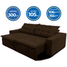 Sofá Amazonas 3 metros Retrátil com Molas Suede Veludo Light Café - Sofá na Web - 8