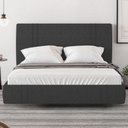 Ver imagem 6 de Cama King Flutuante com Cabeceira 195cm Lyra S05 Linho Preto - Mpozenato