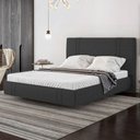 Ver imagem 1 de Cama King Flutuante com Cabeceira 195cm Lyra S05 Linho Preto - Mpozenato