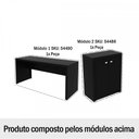 Ver imagem 2 de Conjunto Home Office 2 Peças com 1 Mesa e 1 Armário para Escritório Preto - Pnr Móveis