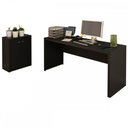 Ver imagem 5 de Conjunto Home Office 2 Peças com 1 Mesa e 1 Armário para Escritório Preto - Pnr Móveis