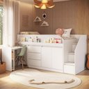 Ver imagem 6 de Cama Infantil c/ Escrivaninha 3 Gavetas 2 Portas e Escada