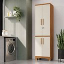 Ver imagem 1 de Armário Multiuso Blanc 4 Portas 4 Prateleiras 100% MDF Canela/Off White - Rio Doce