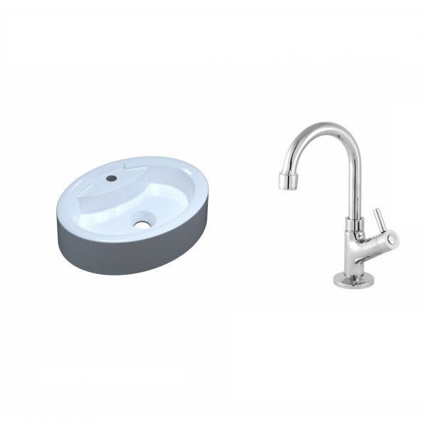 Kit Cuba OV43 com Torneira 1198 Metal 1/4 Volta Compace - 2