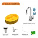 Ver imagem 3 de Kit Cuba Ov43 com Torneira Luxo 1195 Metal e Válvula 1 Polegada e Sifão Pvc e Flexível Compace