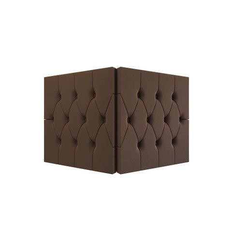 Cabeceira Elisa Solteiro Estofada Suede Capitonê Design Elegante Conforto para Quarto - Marrom
