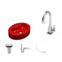 Ver imagem 2 de Kit Cuba Ov43 com Torneira Luxo 1195 Metal e Válvula 1 Polegada e Sifão Pvc e Flexível Compace