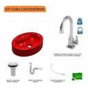 Ver imagem 3 de Kit Cuba Ov43 com Torneira Luxo 1195 Metal e Válvula 1 Polegada e Sifão Pvc e Flexível Compace