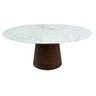 Mesa Cone Oval 180x100 Cm Tampo Laca Branca Base Imbuia Horizontal - 1