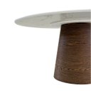 Ver imagem 2 de Mesa Cone Oval 180x100 cm Tampo Laca Branca Base Imbuia Horizontal
