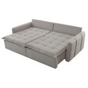 Ver imagem 7 de Sofá Cama Veludo em Madeira Eucalipto 240cm Meu Sofá Online B026 Veludo Prata