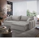 Ver imagem 3 de Sofá Cama Veludo em Madeira Eucalipto 240cm Meu Sofá Online B026 Veludo Prata