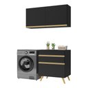 Ver imagem 2 de Conjunto Lavanderia Multiuso Armário e Balcão Multimóveis MP5015 Preto