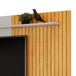 Painel para Tv até 70 Polegadas 1 Prateleira Dj Móveis Leo Cedro Bali - 6