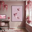 Ver imagem 2 de Quadro Decorativo Rosas de Tinta 70x50cm Mold Branca