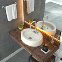 Ver imagem 1 de Kit Cuba Ov43 com Torneira Luxo 1195 Metal e Válvula Click 1 Polegada B e Sifão Pvc e Flexível Compa