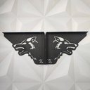 Ver imagem 5 de Par Mãos Francesas Ornamentada Lobo Preto Aço 20cm Industrial Zarg