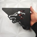 Ver imagem 3 de Par Mãos Francesas Ornamentada Lobo Preto Aço 20cm Industrial Zarg