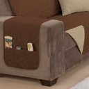 Ver imagem 3 de Capa Protetor de Sofá 2 e 3 Lugares King Manu Dupla Face Assento 1,20m e 1,80m Tabaco e Cáqui