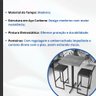 Conjunto Mesa Alta Bar Bistrô Quadrada 2 Banquetas Confort Imbuia Industrial Black Don Castro Decor - 3